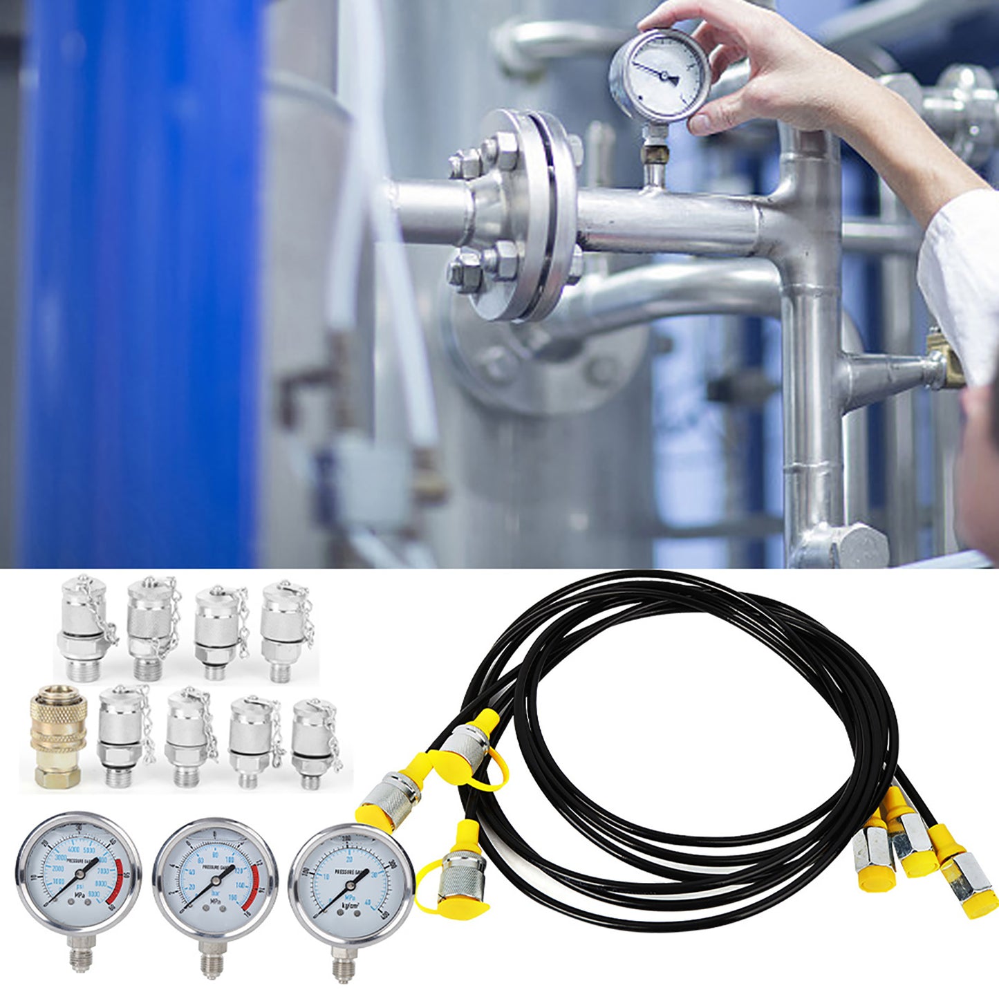Portable Hydraulic Pressure Test Kit Hydraulic Equipment Tester Pressure Testing Tool