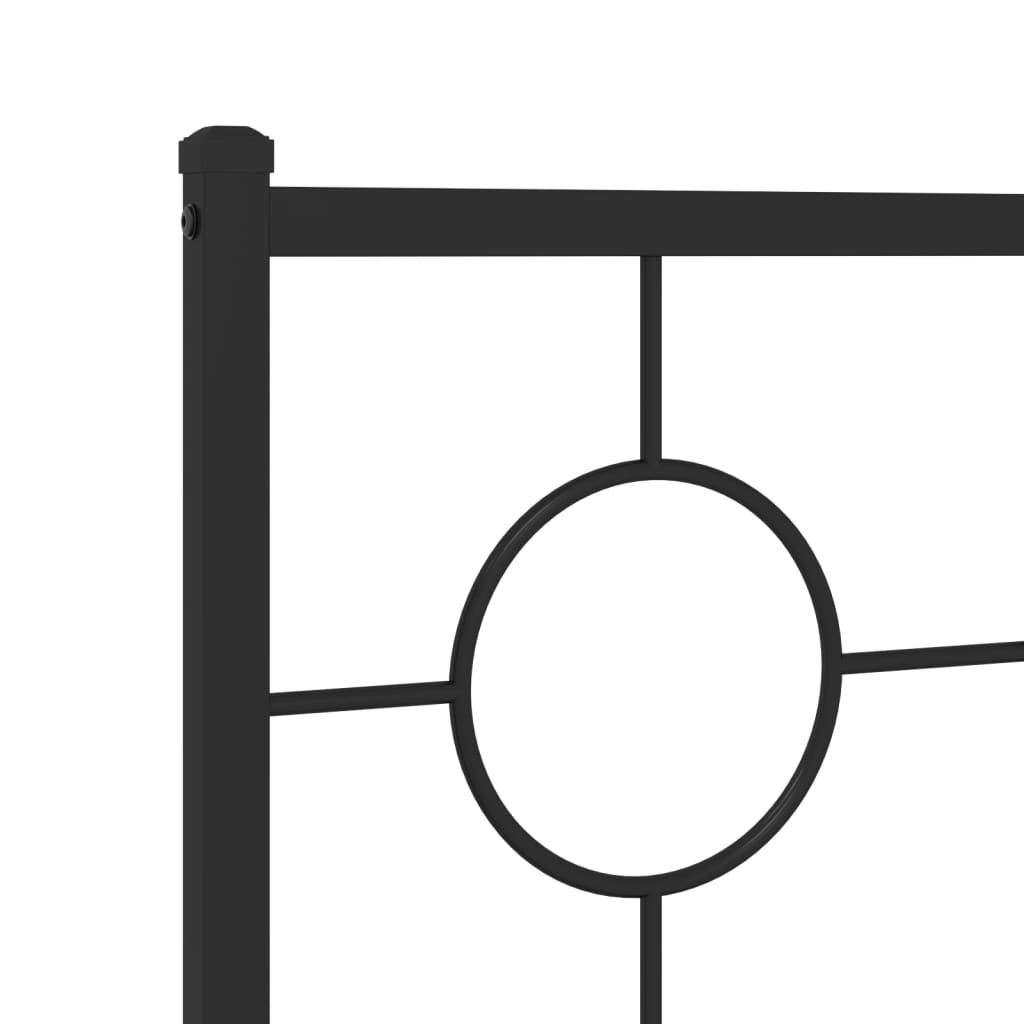Metal Bed Frame without Mattress with Headboard Black 100x200cm