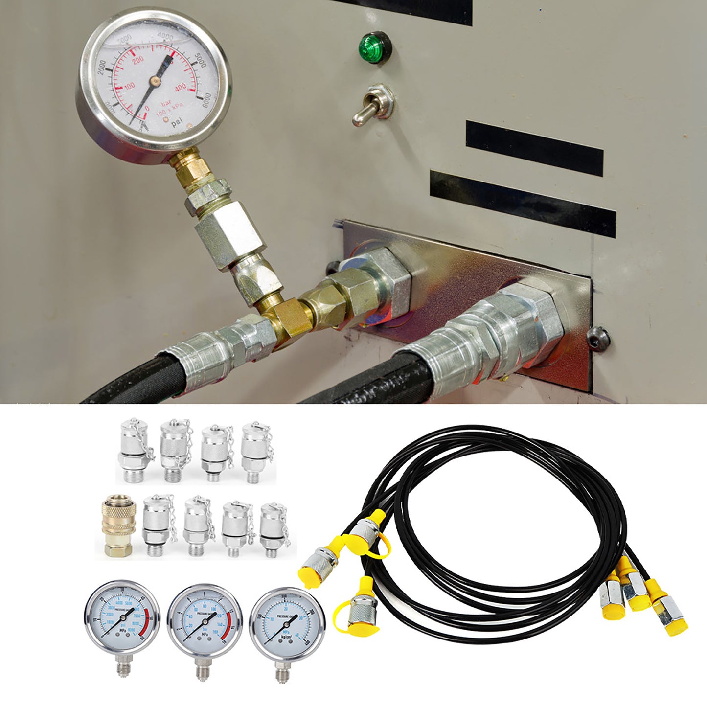 Portable Hydraulic Pressure Test Kit Hydraulic Equipment Tester Pressure Testing Tool