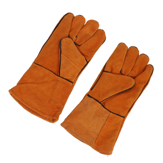 1 Pair of Garden Safety Gloves Soft Stab Wear Resistant Protective for Work Mid Length Yellow