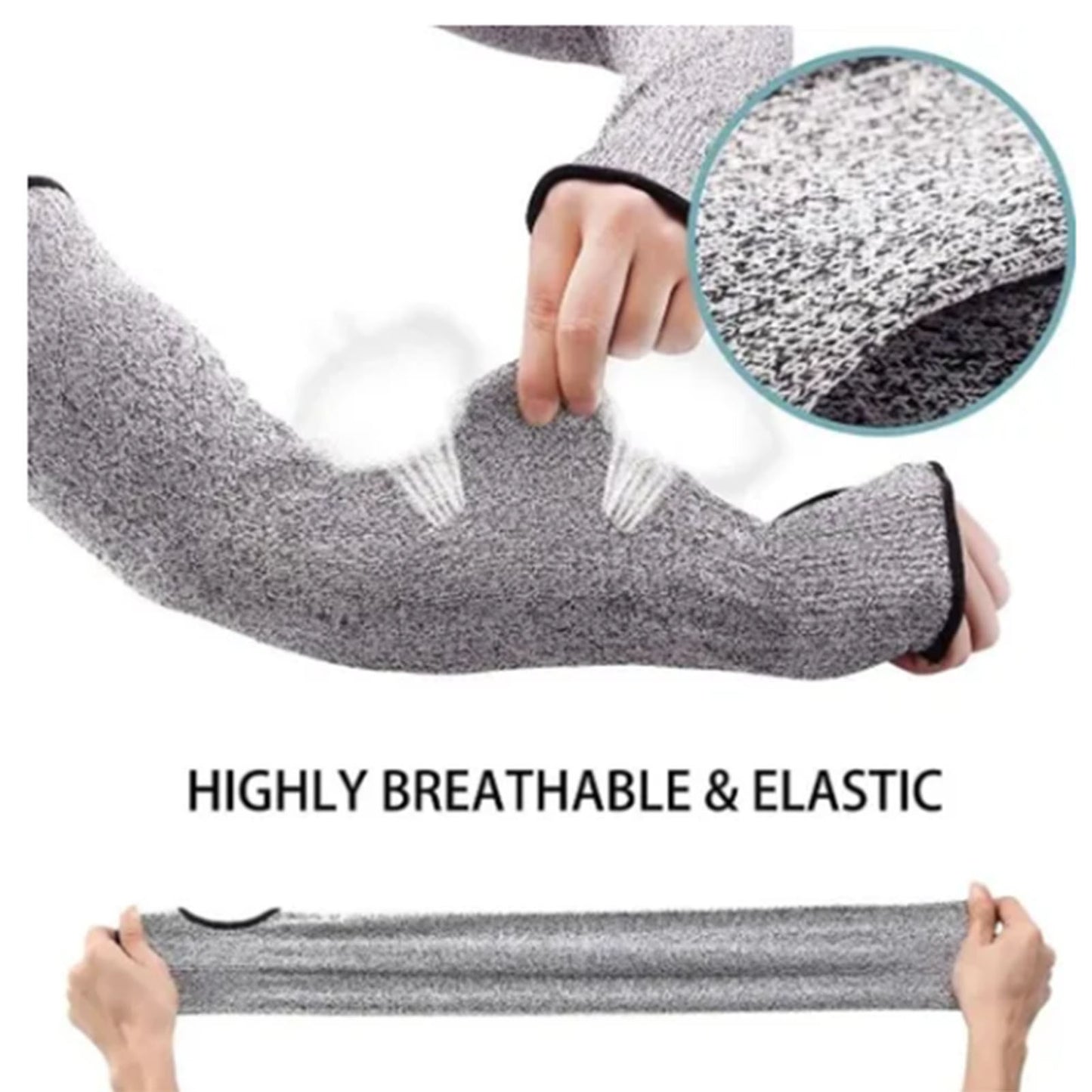 2Pcs Protective Arm Sleeves Stab Cutting Resistant Breathable Level 5 Protection Safety Arm Guard