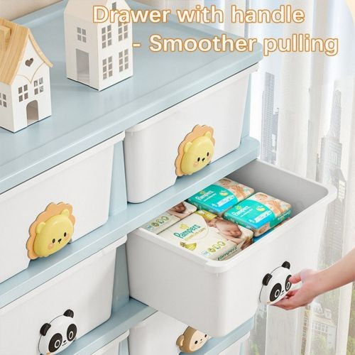 Drawer Storage Rack - 4 Drawers - 4 Layer, Flexible Mobility With Wheels,Wardrobe Storage Organization, Books, Toys, Miscellaneous Storage Rack Suitable For Study, Bedroom, Living Room, Dormitory, Etc