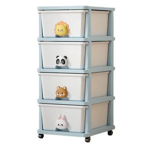 Drawer Storage Rack - 4 Drawers - 4 Layer, Flexible Mobility With Wheels,Wardrobe Storage Organization, Books, Toys, Miscellaneous Storage Rack Suitable For Study, Bedroom, Living Room, Dormitory, Etc